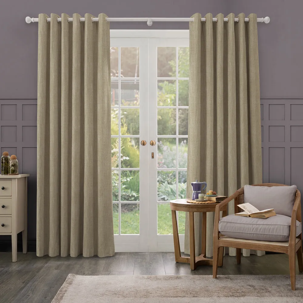 Jedburgh Textured Woven Made to Measure Curtains Biscuit