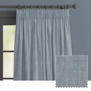 Jedburgh Textured Woven Made to Measure Curtains Bluebell chic floor carpet  