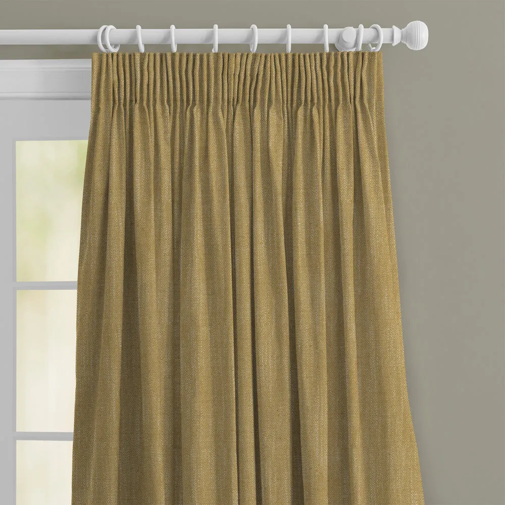 Jedburgh Textured Woven Made to Measure Curtains Buttercup
