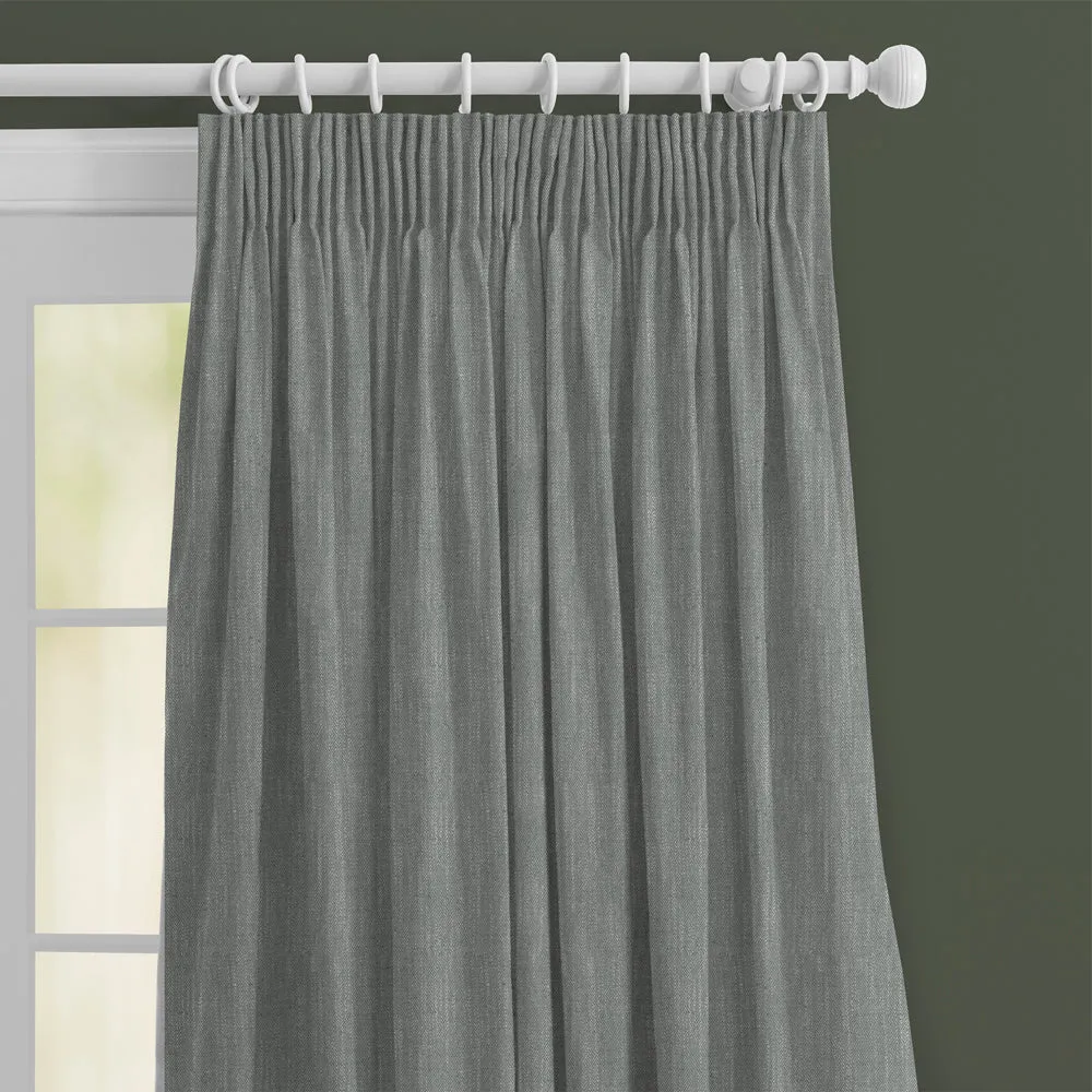 Jedburgh Textured Woven Made to Measure Curtains Charcoal