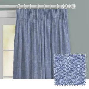 Jedburgh Textured Woven Made to Measure Curtains Cobalt chic floor carpet  