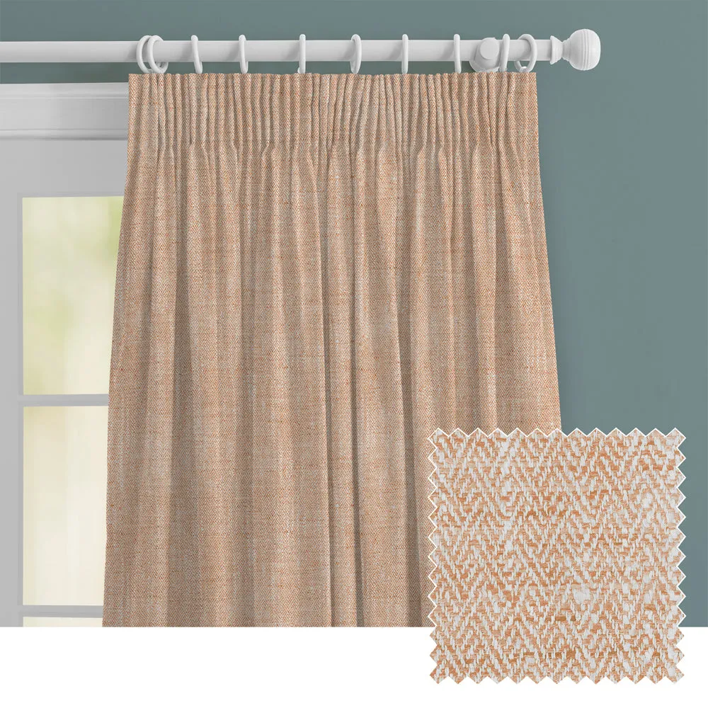 Jedburgh Textured Woven Made to Measure Curtains Coral chic floor carpet  