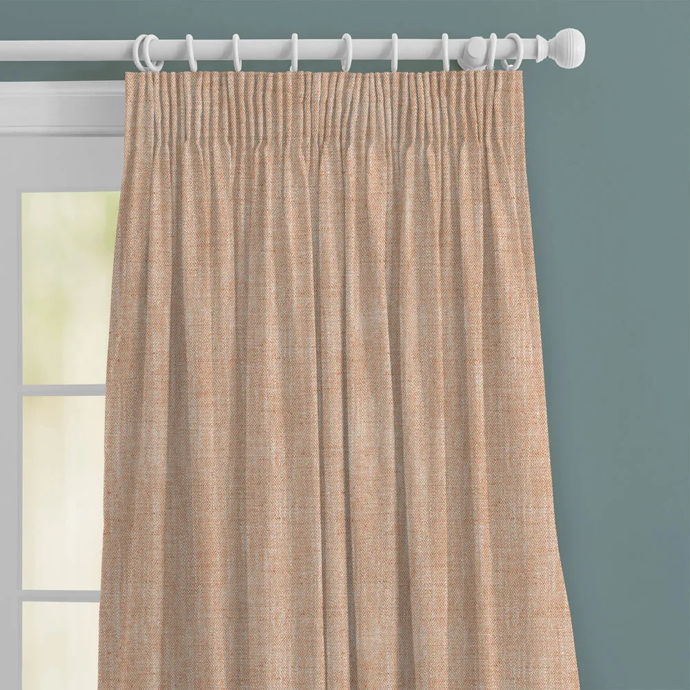 Jedburgh Textured Woven Made to Measure Curtains Coral