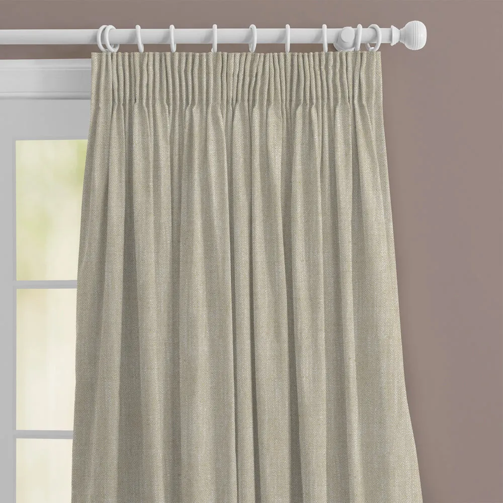 Jedburgh Textured Woven Made to Measure Curtains Cream