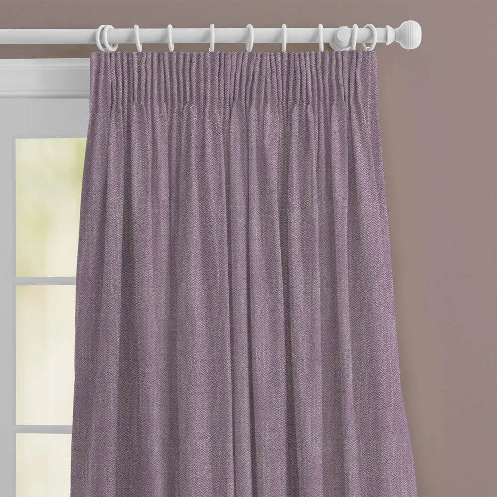 Jedburgh Textured Woven Made to Measure Curtains Damson
