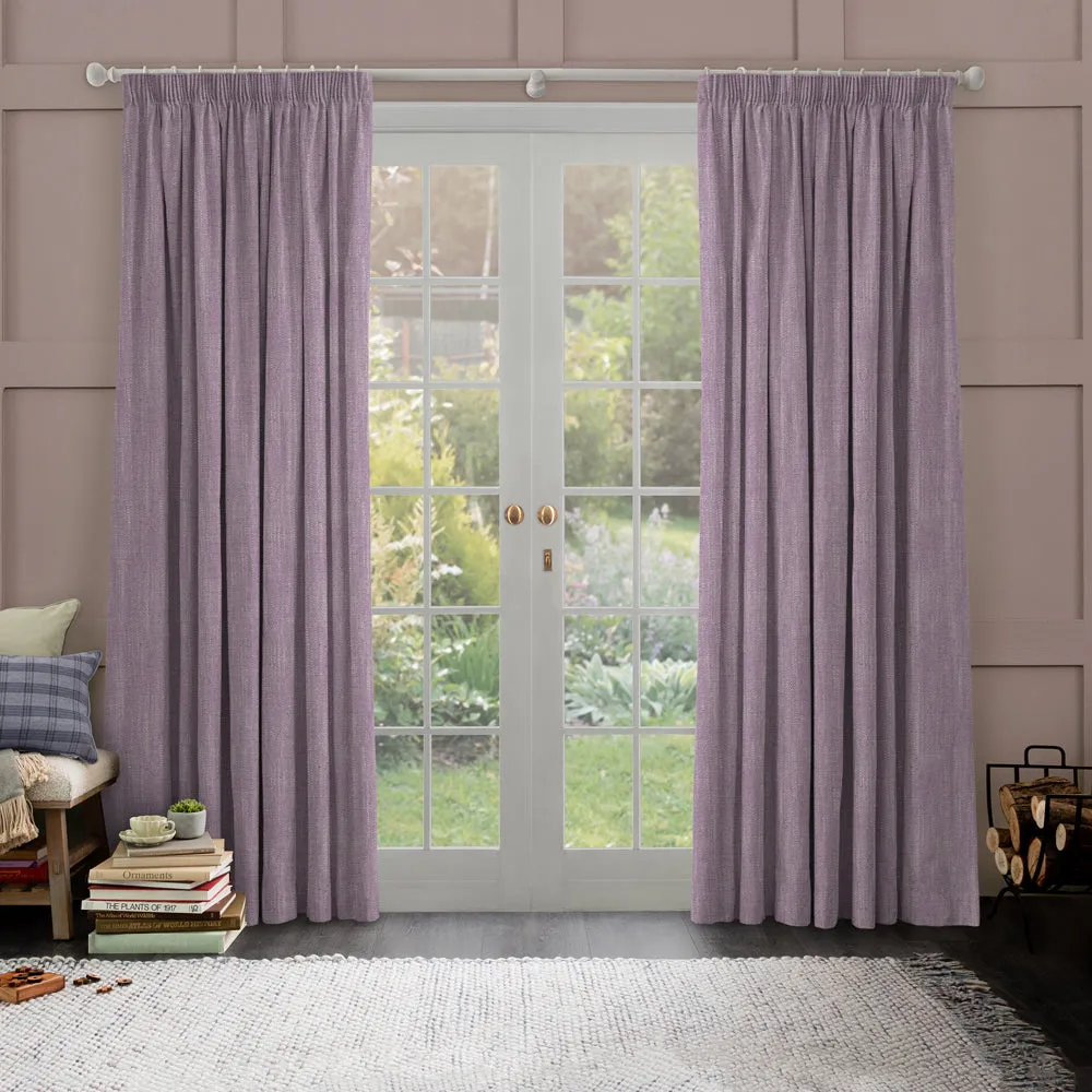 Jedburgh Textured Woven Made to Measure Curtains Damson
