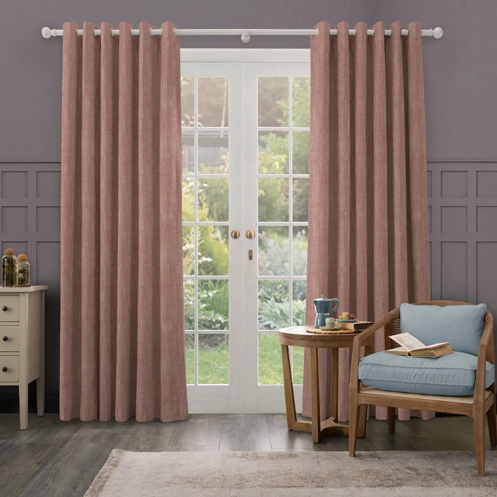 Jedburgh Textured Woven Made to Measure Curtains Garnet