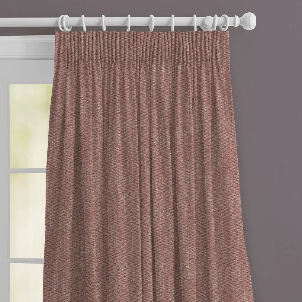 Jedburgh Textured Woven Made to Measure Curtains Garnet