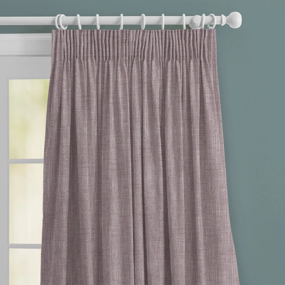 Jedburgh Textured Woven Made to Measure Curtains Heather