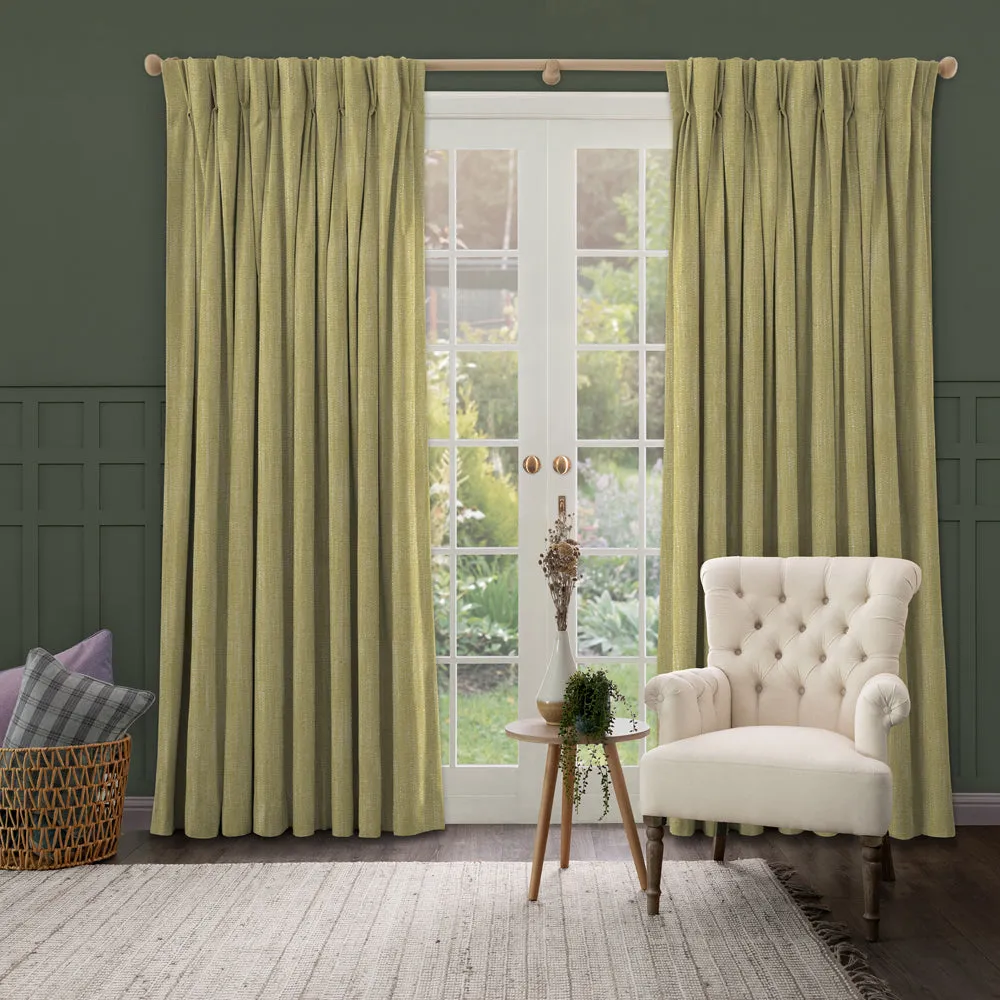 Jedburgh Textured Woven Made to Measure Curtains Meadow