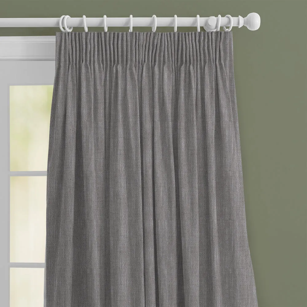 Jedburgh Textured Woven Made to Measure Curtains Mushroom