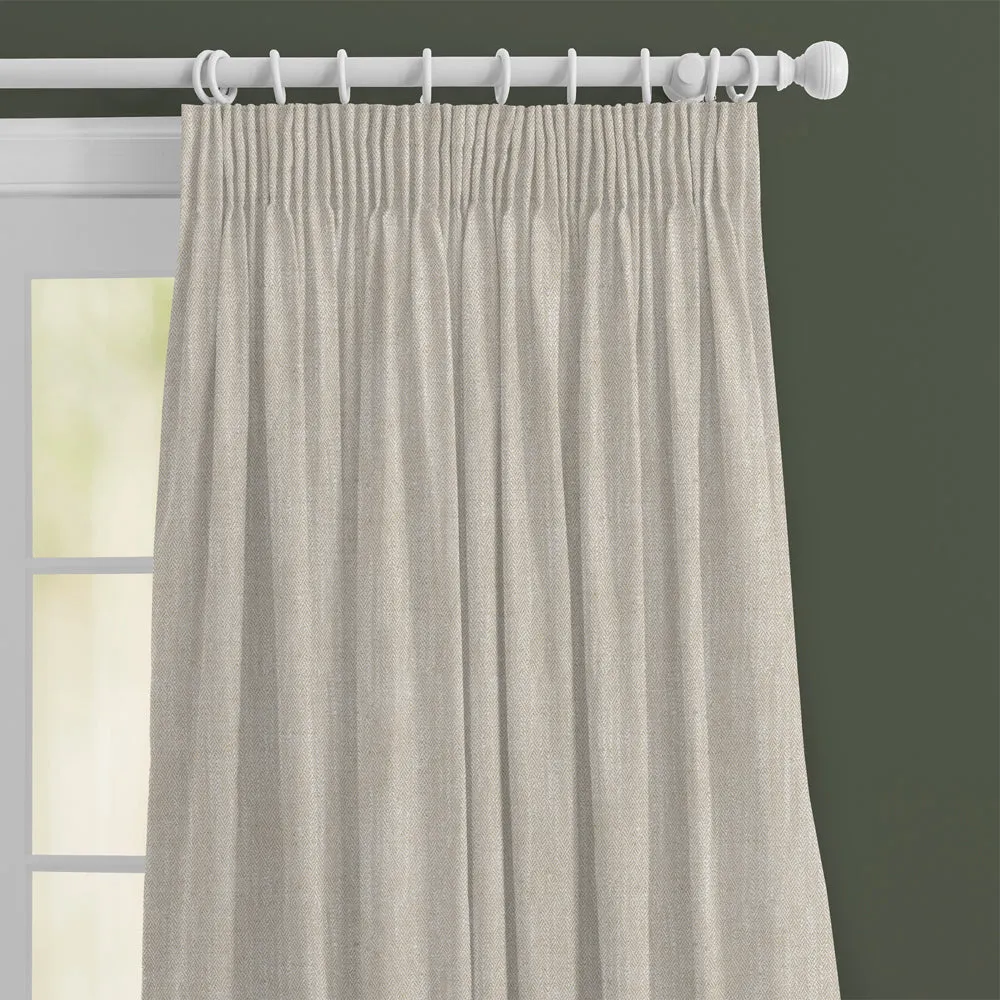 Jedburgh Textured Woven Made to Measure Curtains Natural