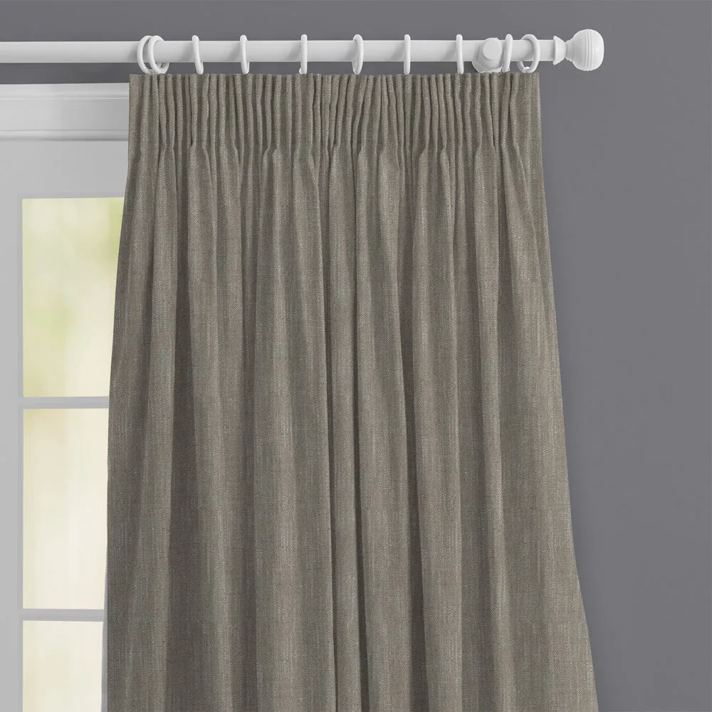 Jedburgh Textured Woven Made to Measure Curtains Nut