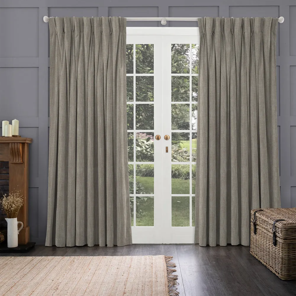 Jedburgh Textured Woven Made to Measure Curtains Nut