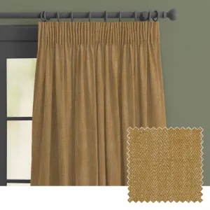 Jedburgh Textured Woven Made to Measure Curtains Ochre chic floor carpet  