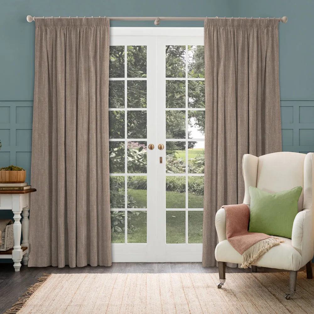 Jedburgh Textured Woven Made to Measure Curtains Rust