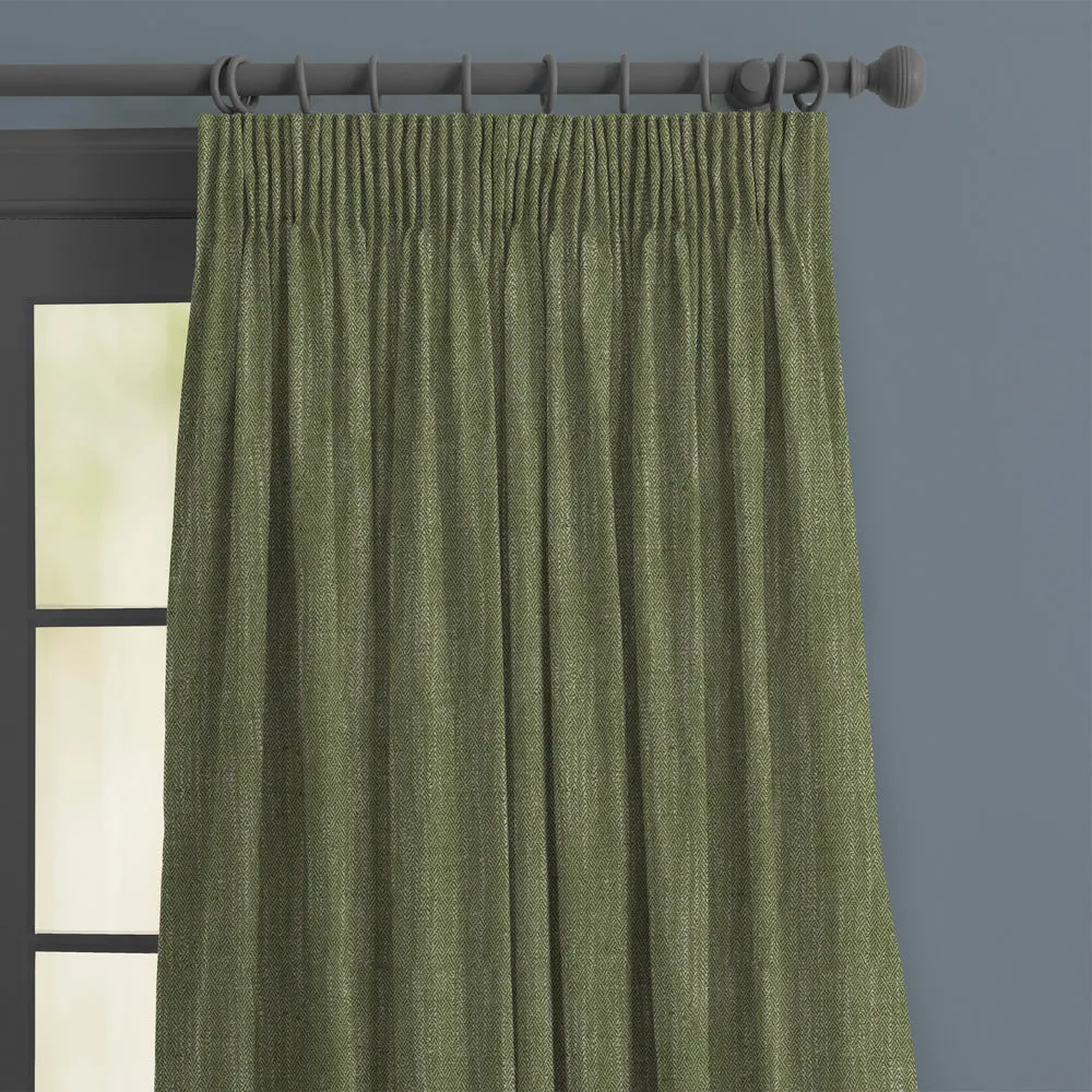 Jedburgh Textured Woven Made to Measure Curtains Sage