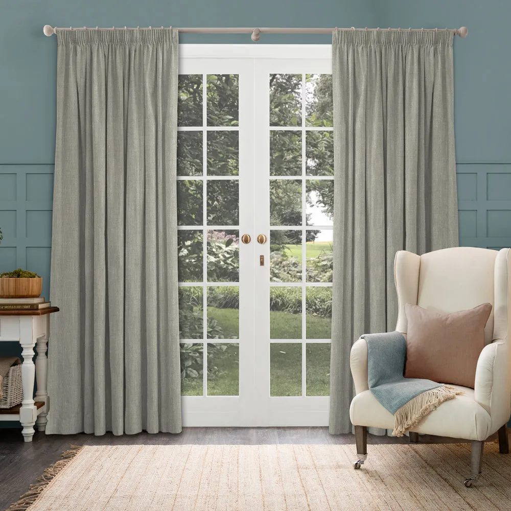 Jedburgh Textured Woven Made to Measure Curtains Silver