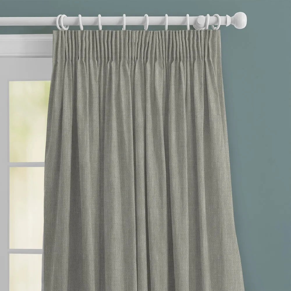Jedburgh Textured Woven Made to Measure Curtains Silver
