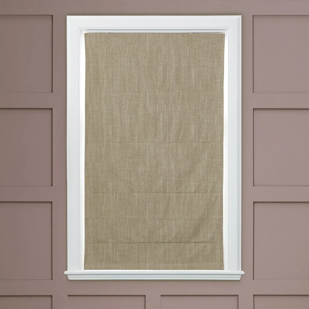 Jedburgh Textured Woven Made to Measure Roman Blinds Biscuit
