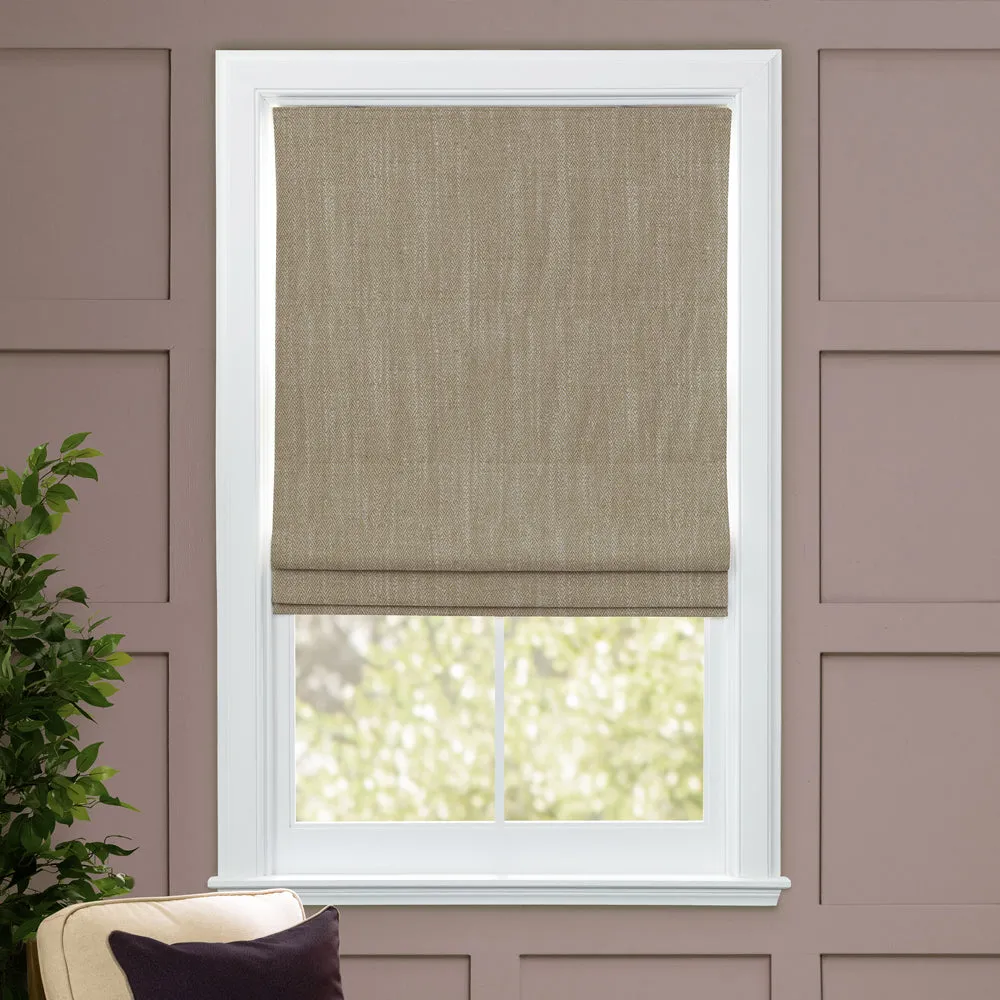 Jedburgh Textured Woven Made to Measure Roman Blinds Biscuit