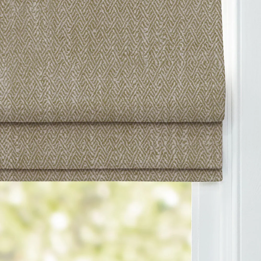 Jedburgh Textured Woven Made to Measure Roman Blinds Biscuit