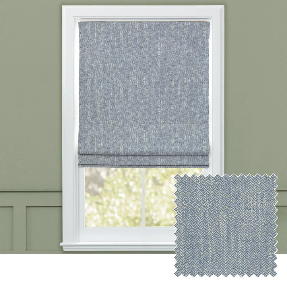 Jedburgh Textured Woven Made to Measure Roman Blinds Bluebell modern fashion rug  