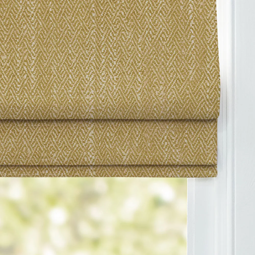 Jedburgh Textured Woven Made to Measure Roman Blinds Buttercup