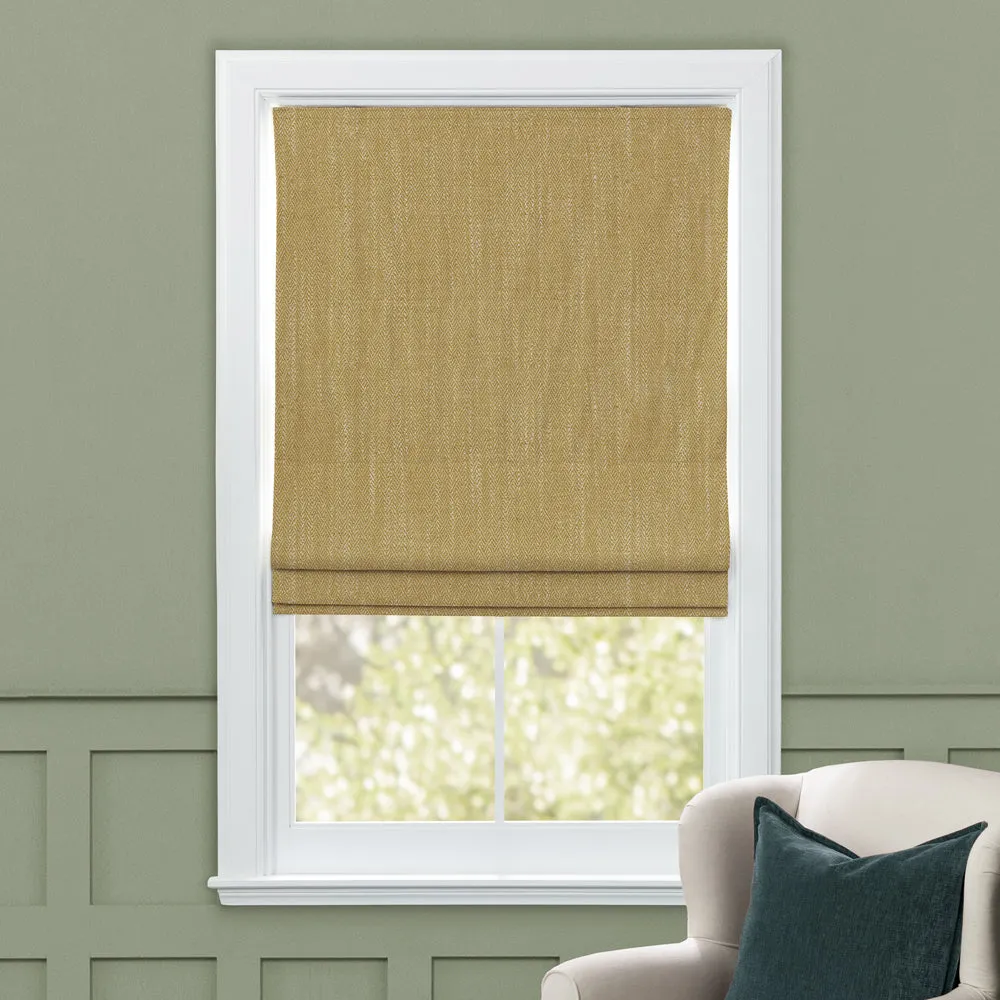 Jedburgh Textured Woven Made to Measure Roman Blinds Buttercup