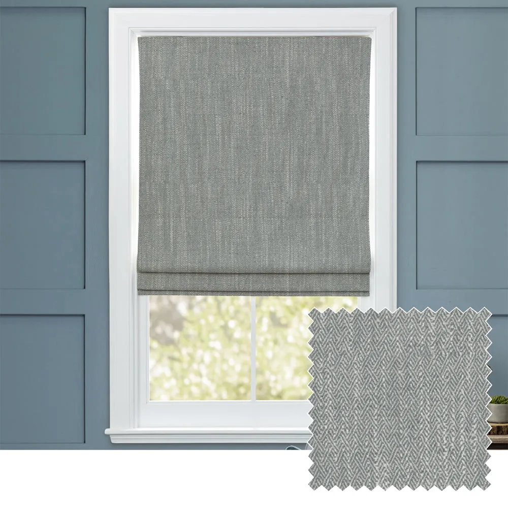 Jedburgh Textured Woven Made to Measure Roman Blinds Charcoal chic floor carpet  