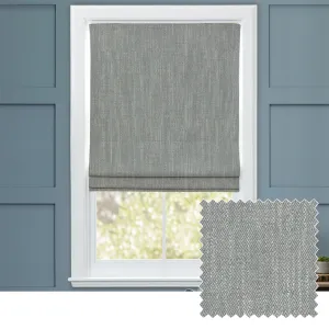 Jedburgh Textured Woven Made to Measure Roman Blinds Charcoal chic floor carpet  