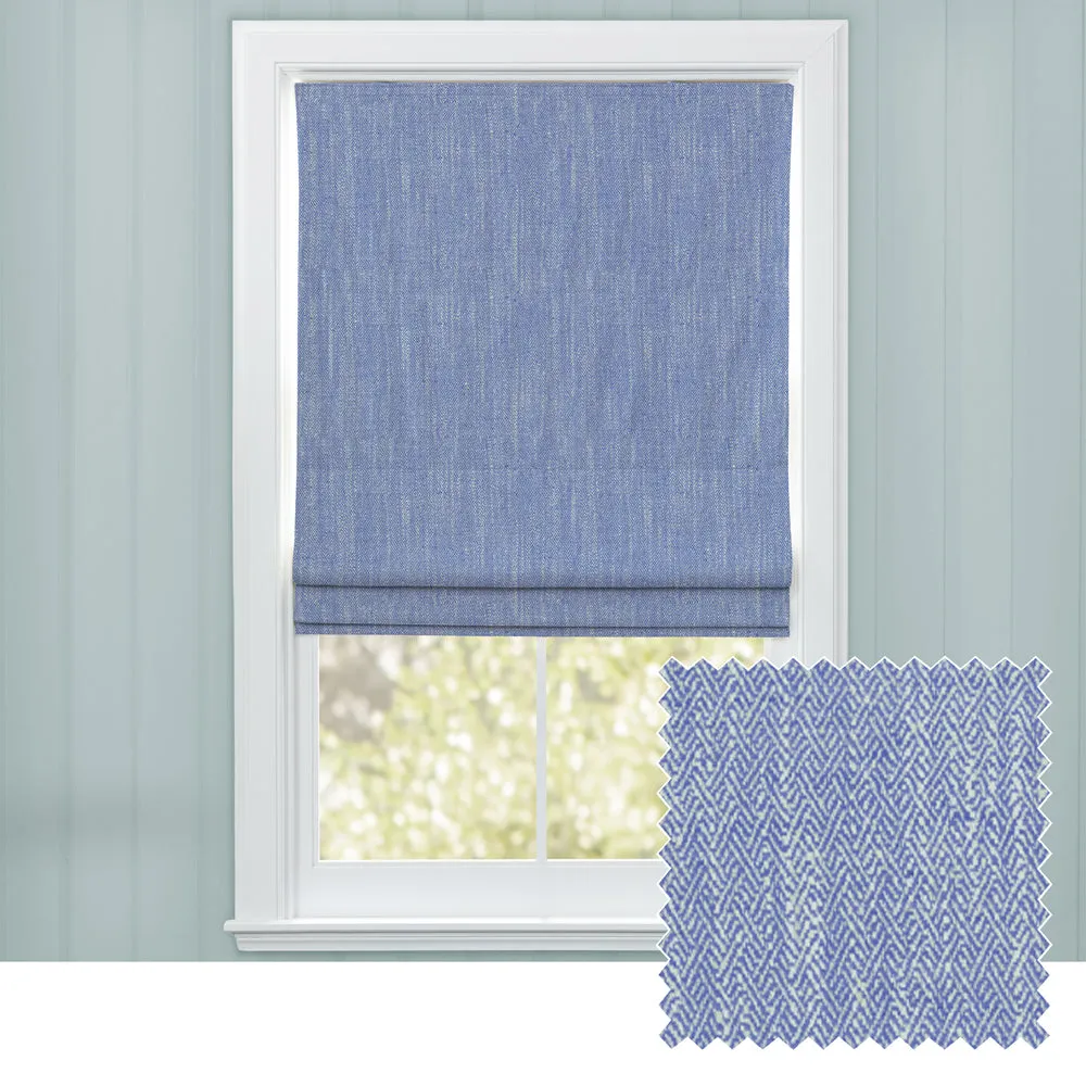 Jedburgh Textured Woven Made to Measure Roman Blinds Cobalt chic floor carpet  