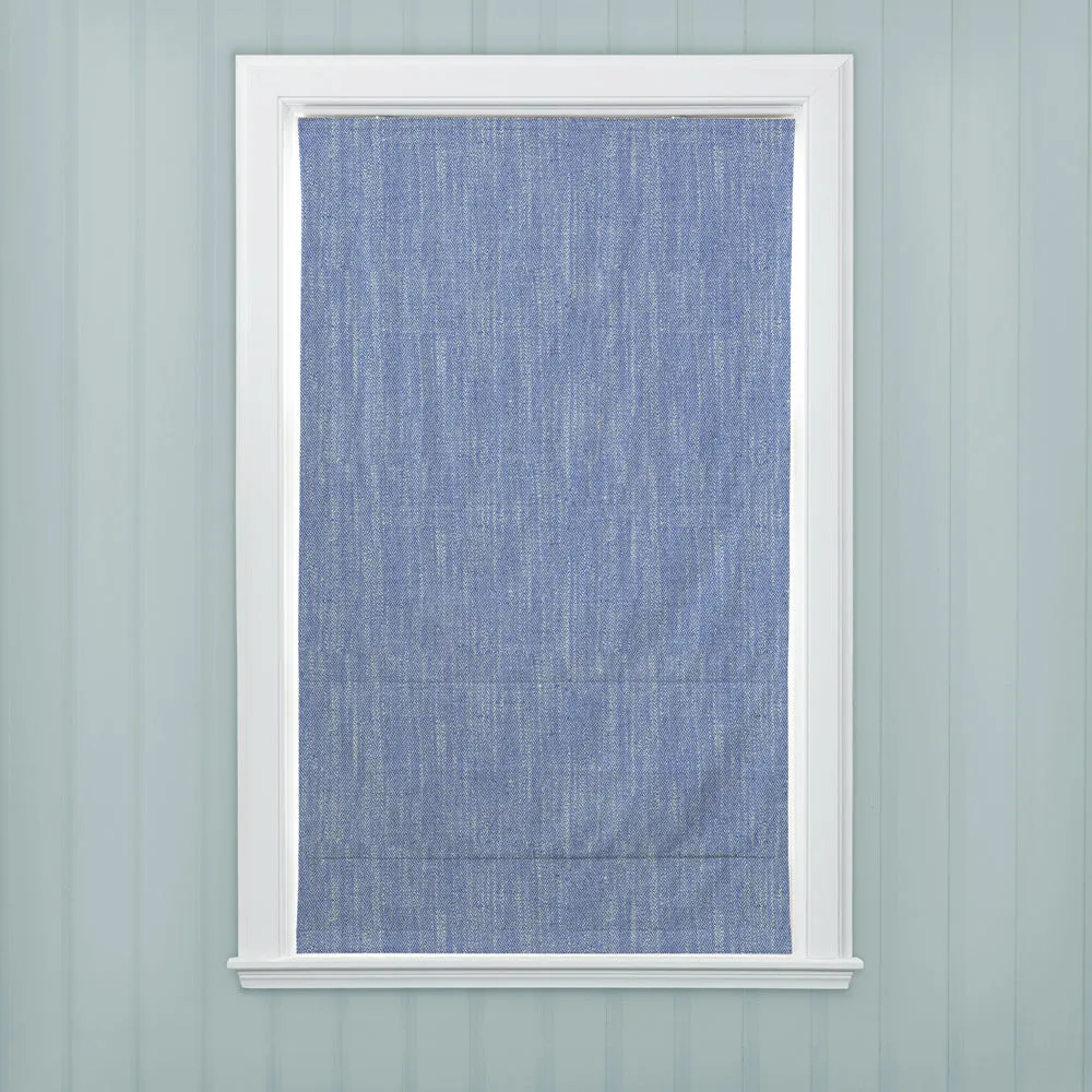 Jedburgh Textured Woven Made to Measure Roman Blinds Cobalt