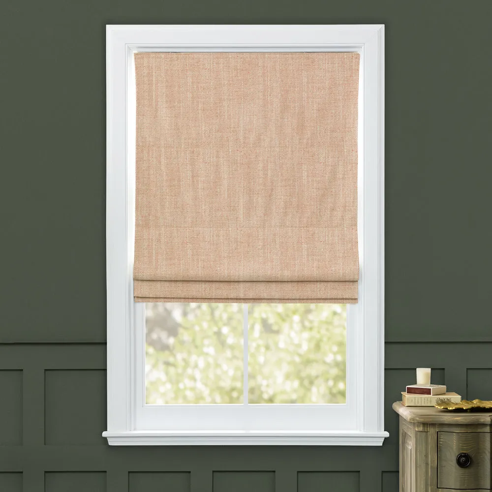 Jedburgh Textured Woven Made to Measure Roman Blinds Coral