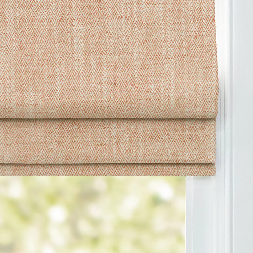 Jedburgh Textured Woven Made to Measure Roman Blinds Coral
