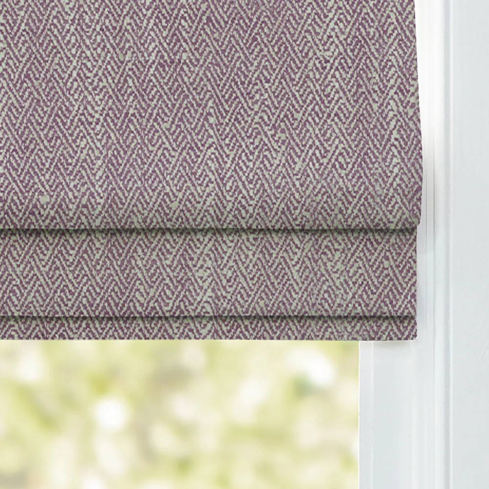 Jedburgh Textured Woven Made to Measure Roman Blinds Heather