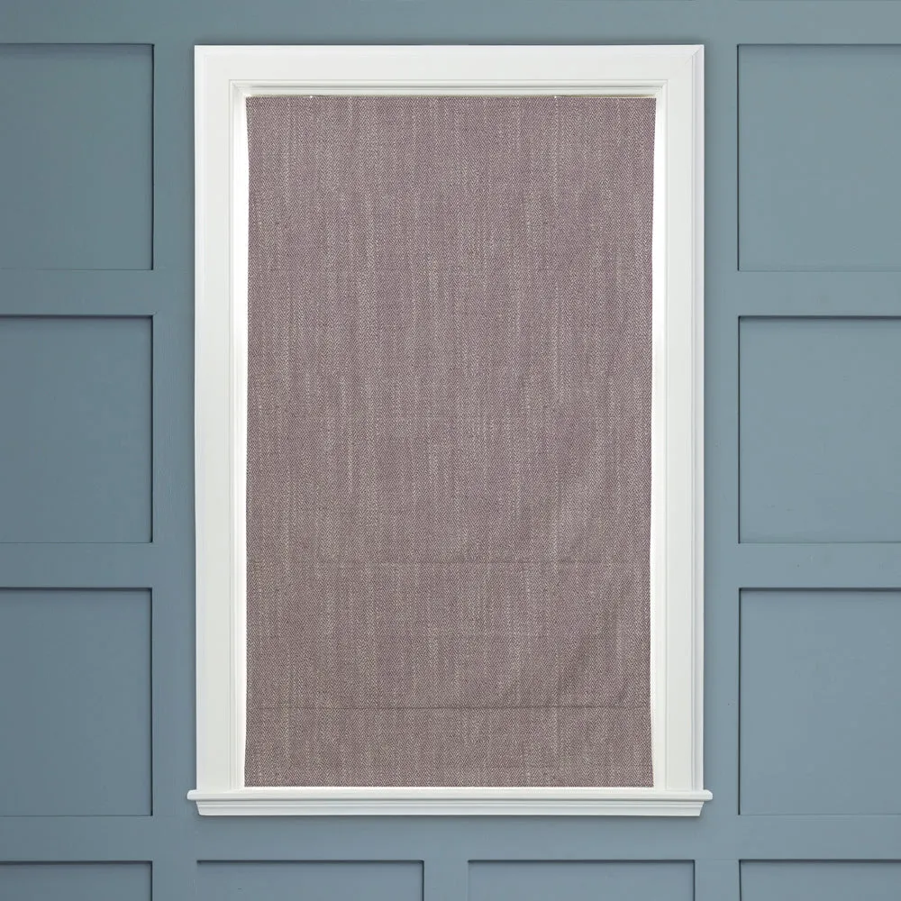 Jedburgh Textured Woven Made to Measure Roman Blinds Heather