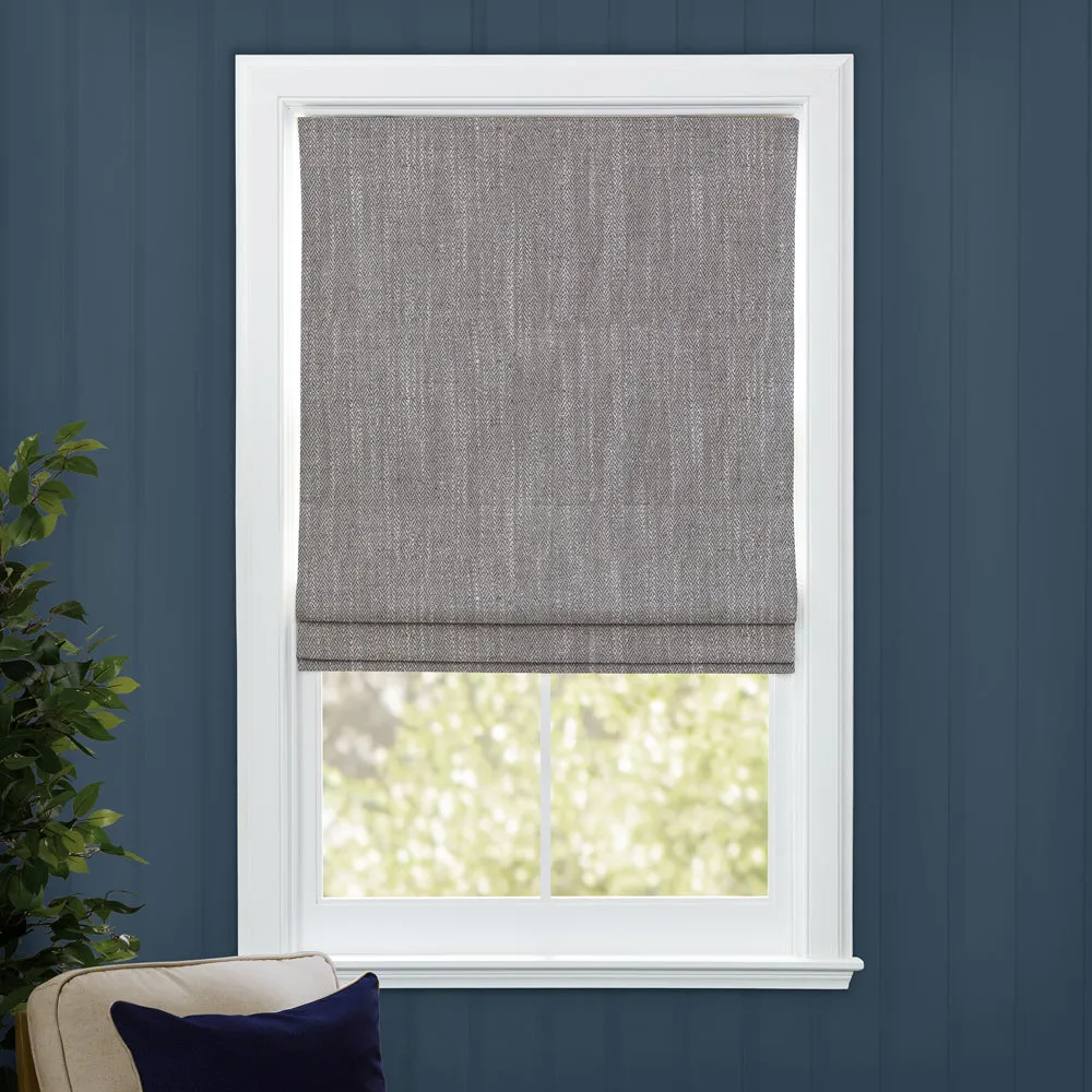 Jedburgh Textured Woven Made to Measure Roman Blinds Mushroom