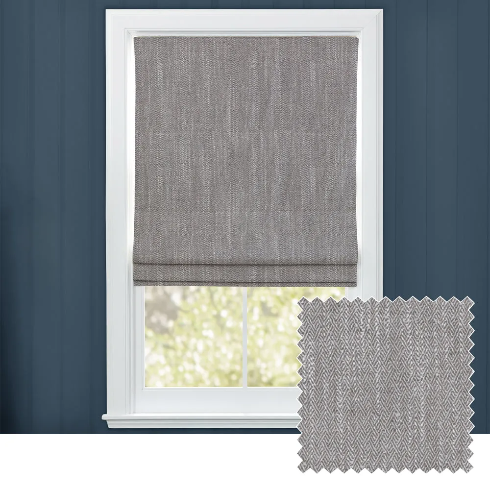 Jedburgh Textured Woven Made to Measure Roman Blinds Mushroom chic floor carpet  