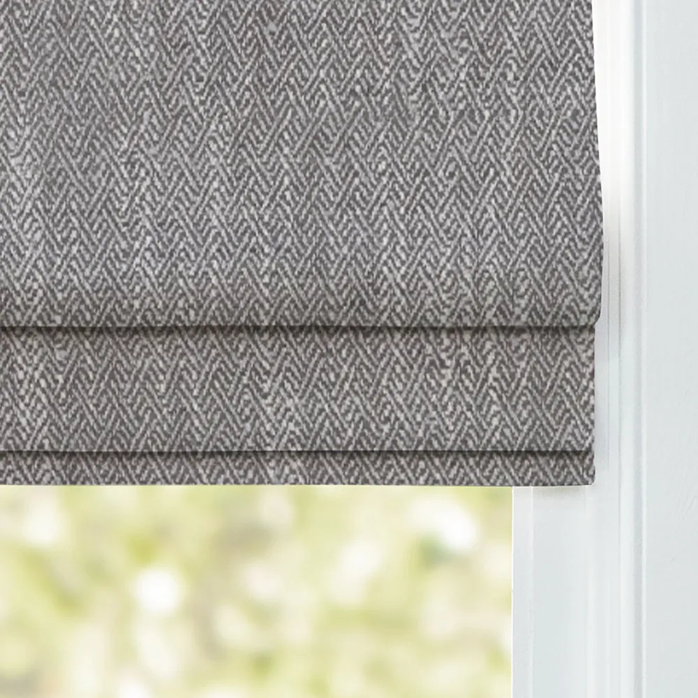 Jedburgh Textured Woven Made to Measure Roman Blinds Mushroom