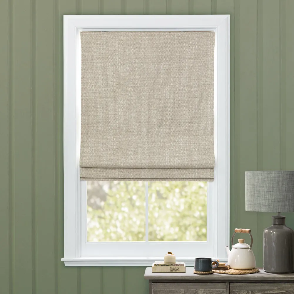 Jedburgh Textured Woven Made to Measure Roman Blinds Natural