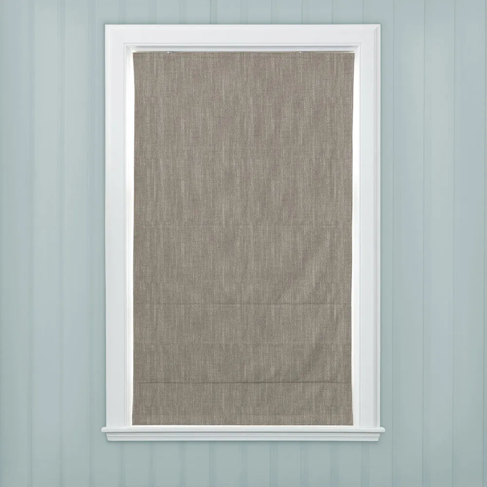 Jedburgh Textured Woven Made to Measure Roman Blinds Nut