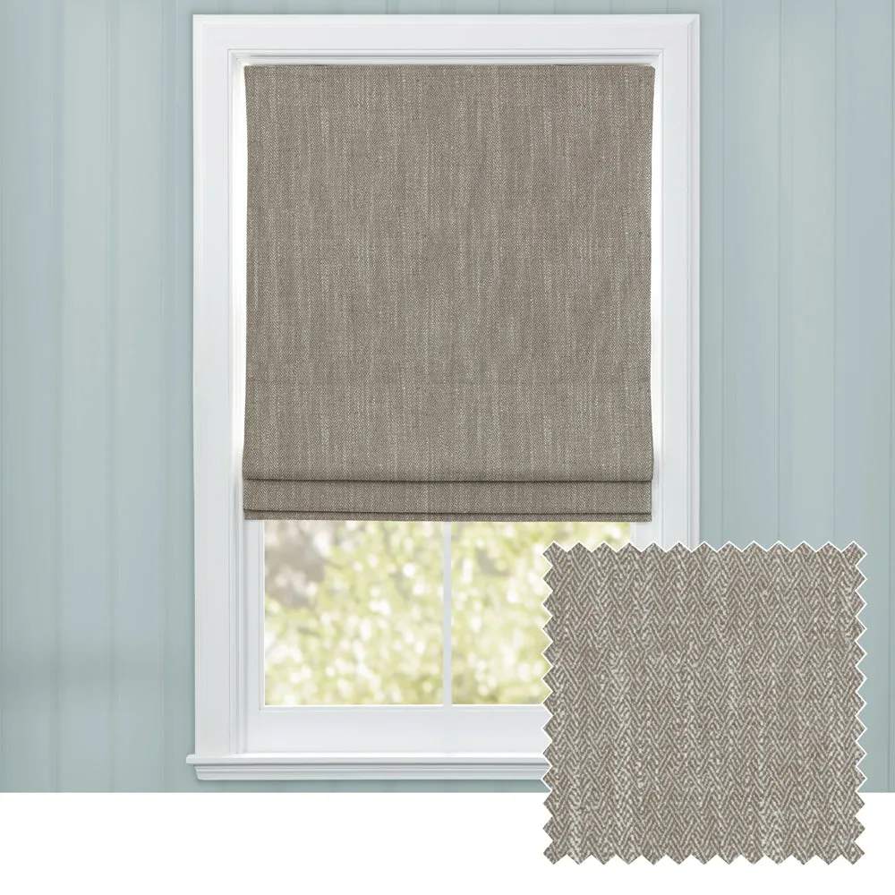 Jedburgh Textured Woven Made to Measure Roman Blinds Nut chic floor carpet  
