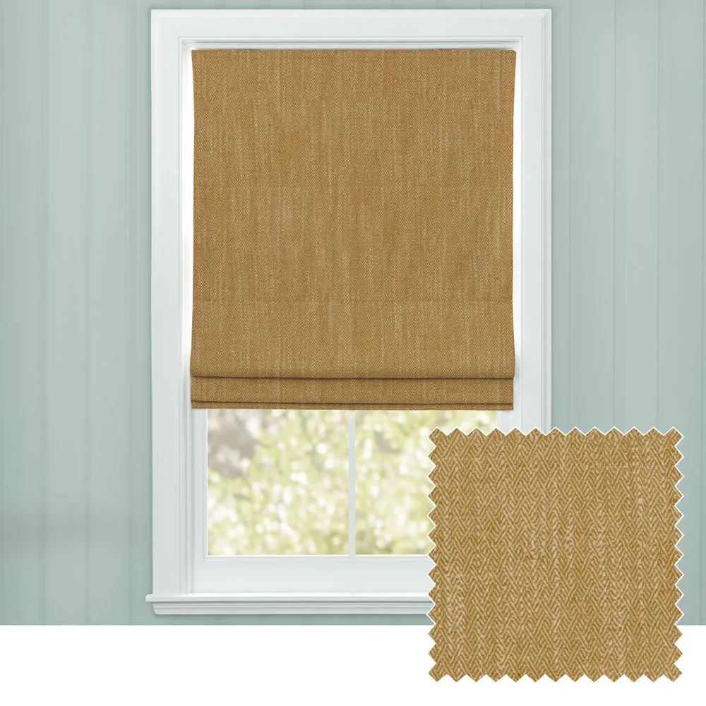 Jedburgh Textured Woven Made to Measure Roman Blinds Ochre chic floor carpet  