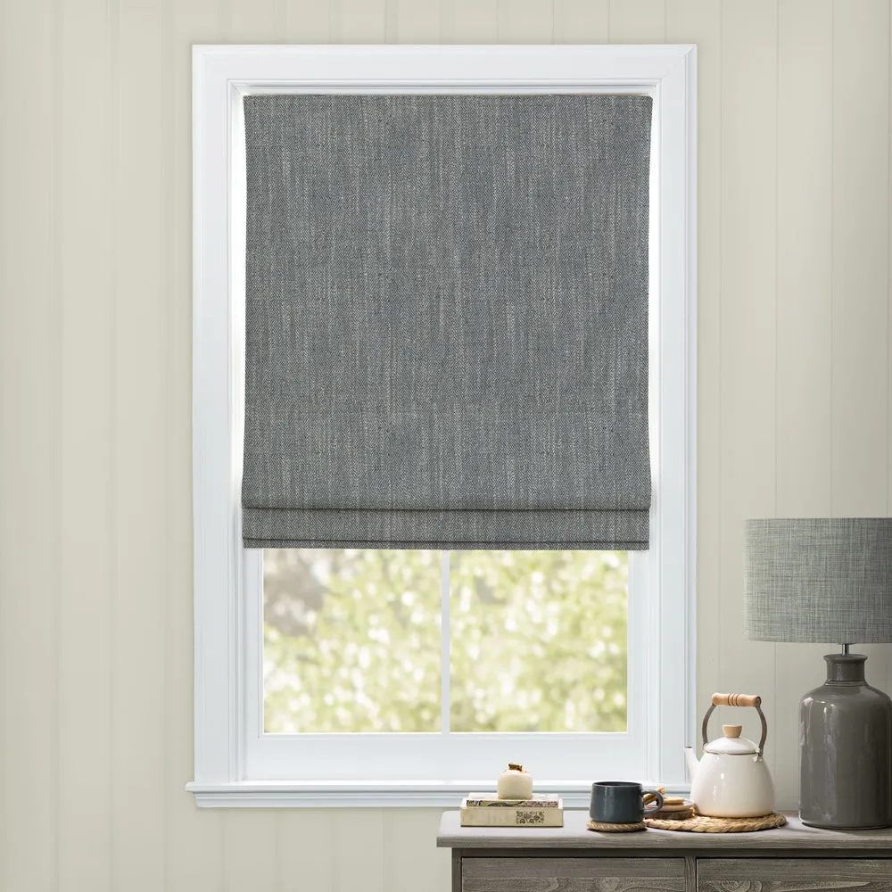 Jedburgh Textured Woven Made to Measure Roman Blinds Slate