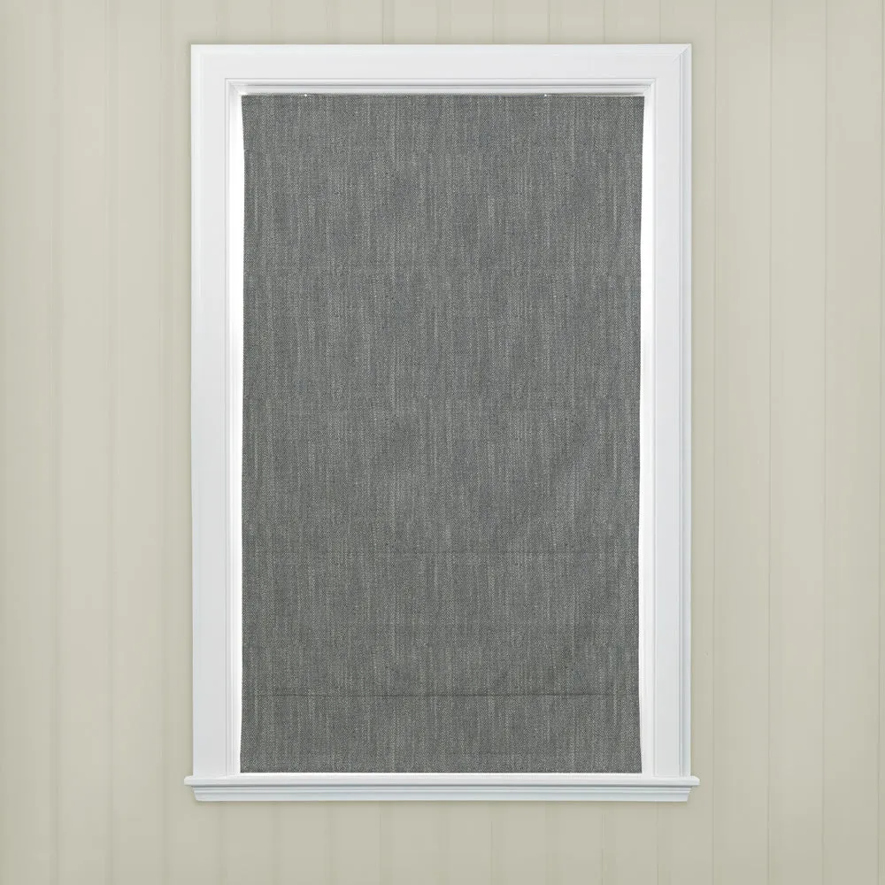 Jedburgh Textured Woven Made to Measure Roman Blinds Slate