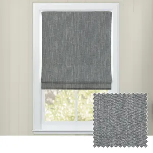 Jedburgh Textured Woven Made to Measure Roman Blinds Slate chic floor carpet  