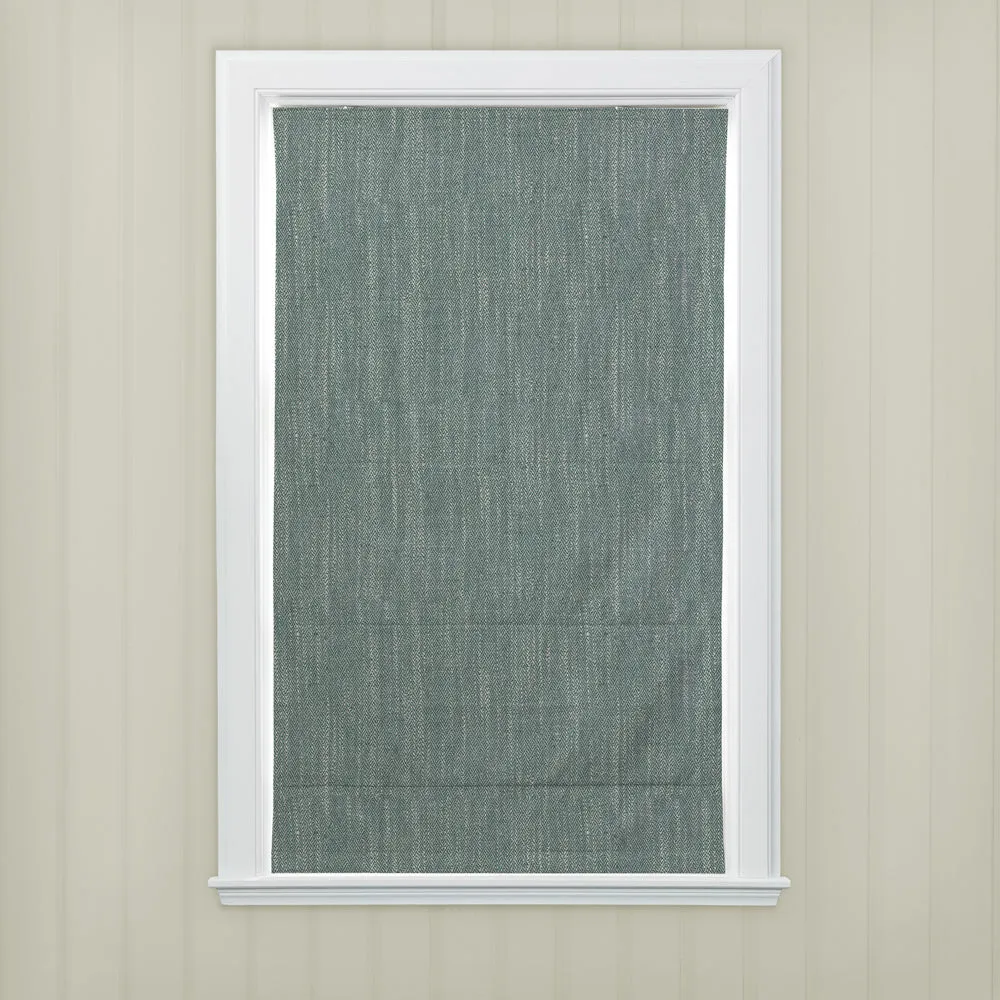 Jedburgh Textured Woven Made to Measure Roman Blinds Teal