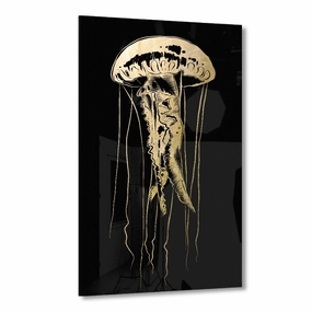 Jellyfish Gold on Acrylic framed mural artwork