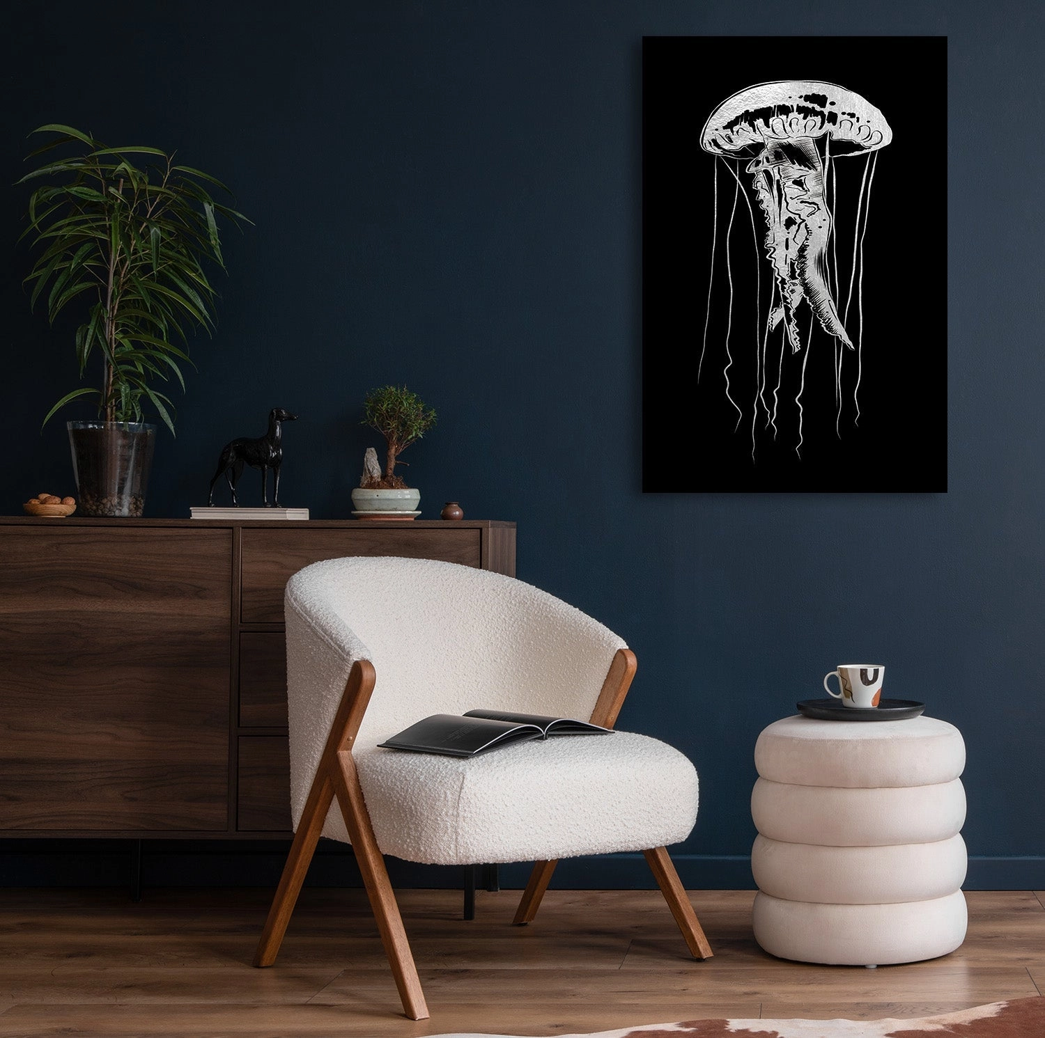 Jellyfish Silver on Acrylic